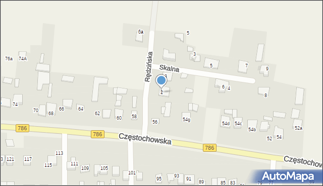 Jaskrów, Rędzińska, 2, mapa Jaskrów