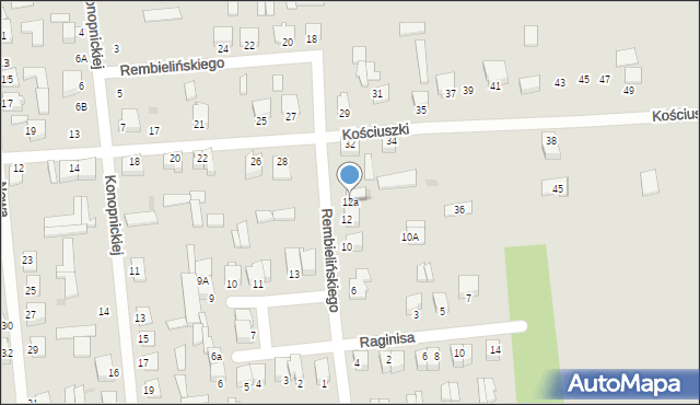 Jedwabne, Rembielińskiego Rajmunda, 12a, mapa Jedwabne
