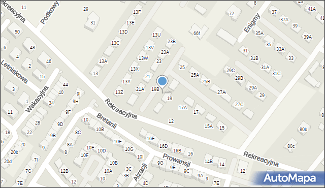 Józefosław, Rekreacyjna, 19A, mapa Józefosław