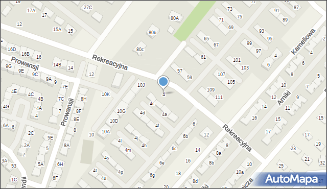 Józefosław, Rekreacyjna, 4, mapa Józefosław