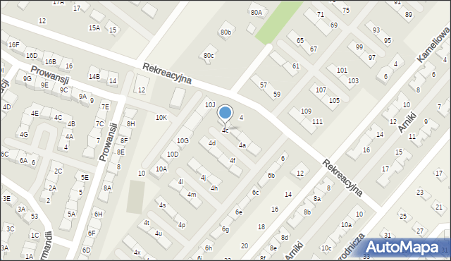 Józefosław, Rekreacyjna, 4c, mapa Józefosław