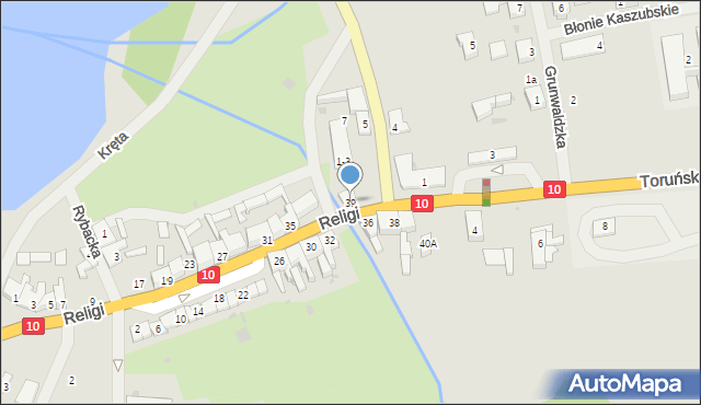 Kalisz Pomorski, Religi Zbigniewa, prof., 39, mapa Kalisz Pomorski
