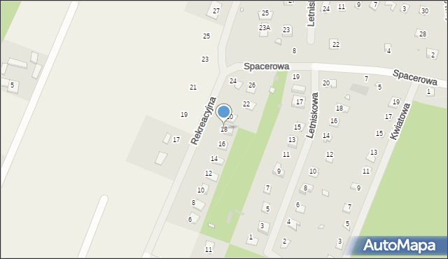 Kazimierz, Rekreacyjna, 18, mapa Kazimierz