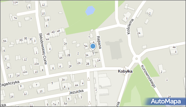 Kobyłka, Rejtana Tadeusza, 3, mapa Kobyłka