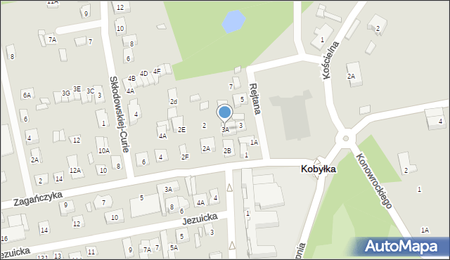 Kobyłka, Rejtana Tadeusza, 3A, mapa Kobyłka
