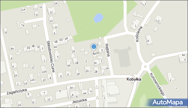 Kobyłka, Rejtana Tadeusza, 5A, mapa Kobyłka