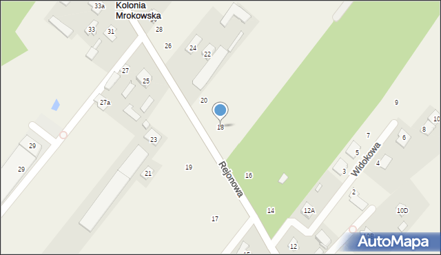 Kolonia Mrokowska, Rejonowa, 18, mapa Kolonia Mrokowska