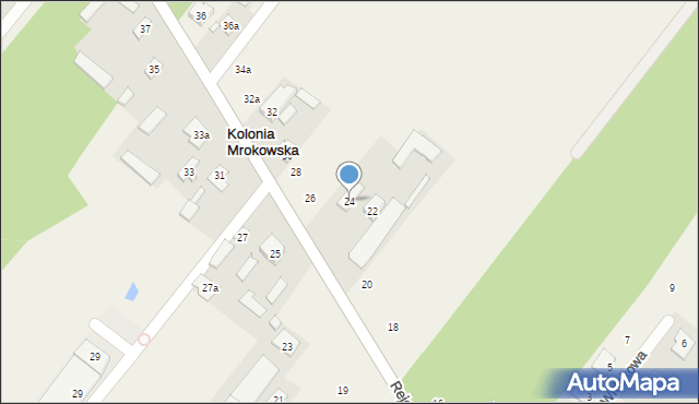 Kolonia Mrokowska, Rejonowa, 24, mapa Kolonia Mrokowska