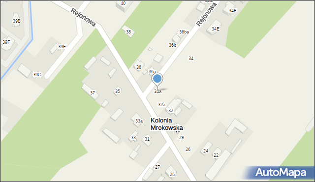 Kolonia Mrokowska, Rejonowa, 34a, mapa Kolonia Mrokowska