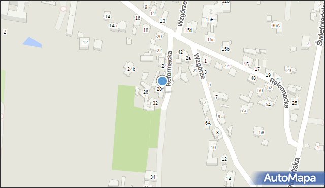 Konin, Reformacka, 30, mapa Konina