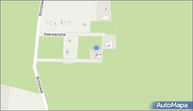 Korzeniówka, Rekreacyjna, 16, mapa Korzeniówka