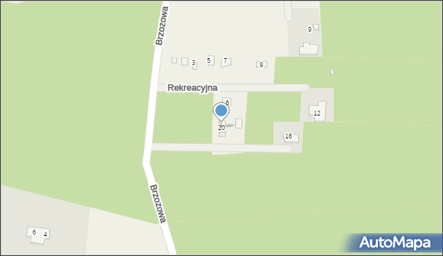 Korzeniówka, Rekreacyjna, 20, mapa Korzeniówka