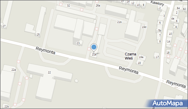 Kraków, Reymonta Władysława, 21a, mapa Krakowa