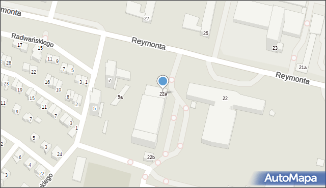 Kraków, Reymonta Władysława, 22a, mapa Krakowa