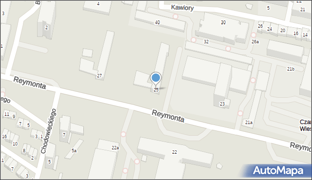 Kraków, Reymonta Władysława, 25, mapa Krakowa