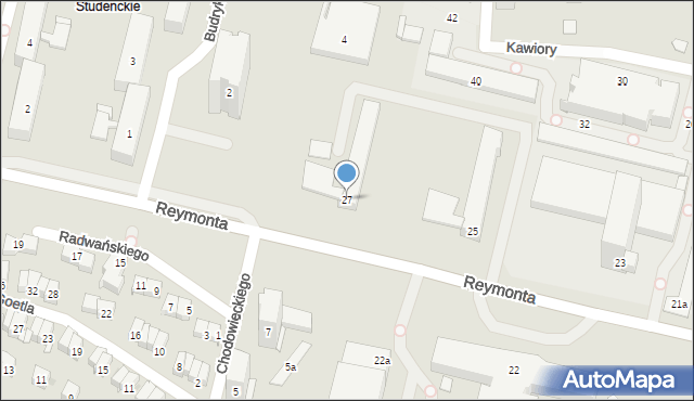 Kraków, Reymonta Władysława, 27, mapa Krakowa