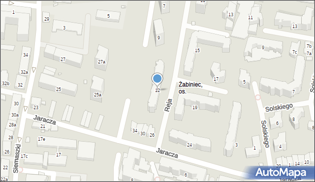 Kraków, Reja Mikołaja, 12, mapa Krakowa