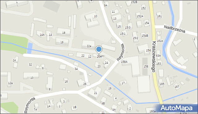 Krynica-Zdrój, Reymonta Władysława, 20A, mapa Krynica-Zdrój