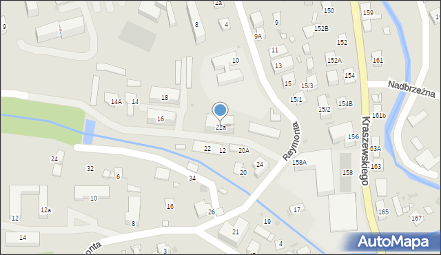 Krynica-Zdrój, Reymonta Władysława, 22a, mapa Krynica-Zdrój