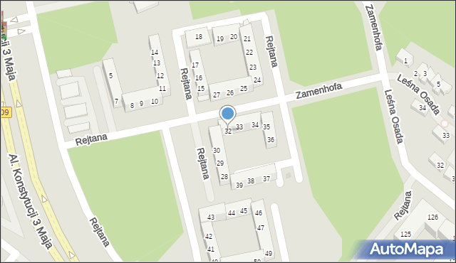 Leszno, Rejtana Tadeusza, 32, mapa Leszno