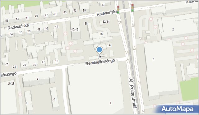 Łódź, Rembielińskiego Rajmunda, 1/7, mapa Łodzi
