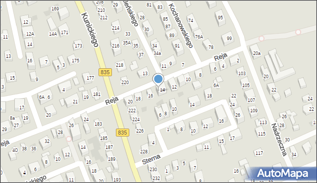 Lublin, Reja Mikołaja, 14a, mapa Lublina