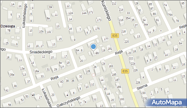 Lublin, Reja Mikołaja, 21a, mapa Lublina