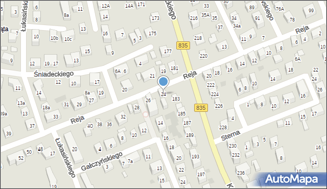 Lublin, Reja Mikołaja, 24, mapa Lublina