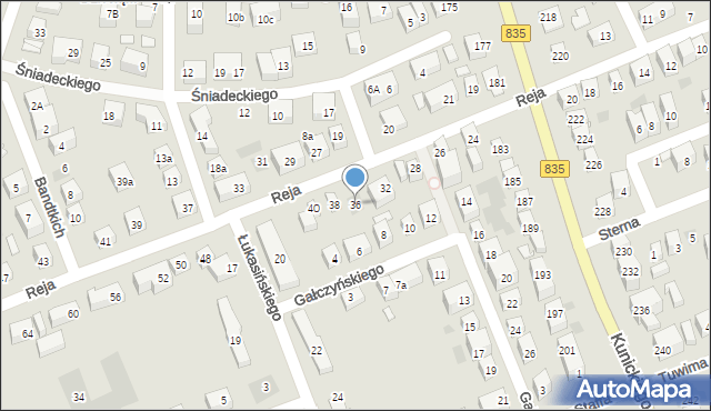 Lublin, Reja Mikołaja, 36, mapa Lublina