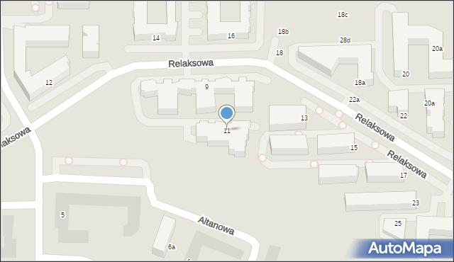 Lublin, Relaksowa, 11, mapa Lublina