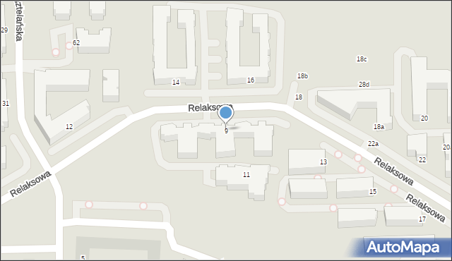 Lublin, Relaksowa, 9, mapa Lublina