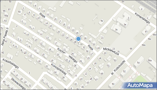 Łuków, Reja Mikołaja, 30, mapa Łuków