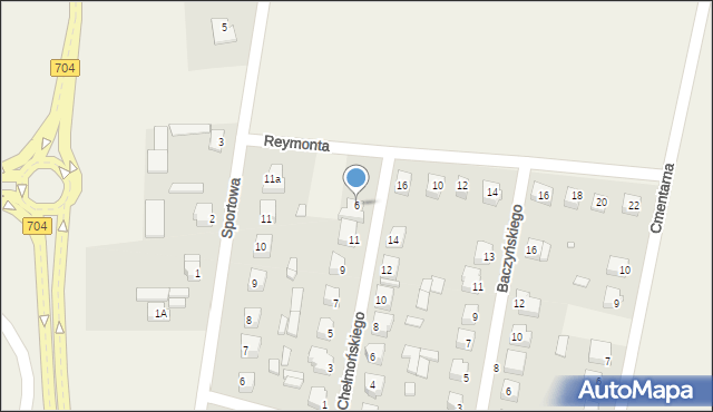 Łyszkowice, Reymonta Władysława, 6, mapa Łyszkowice