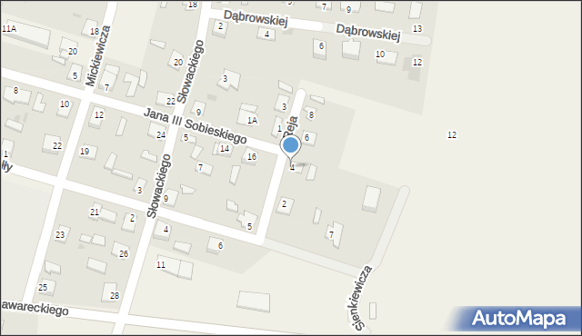 Mała Wieś, Reja Mikołaja, 4, mapa Mała Wieś