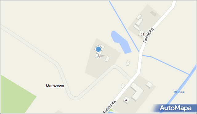 Marszewo, Reknicka, 11, mapa Marszewo