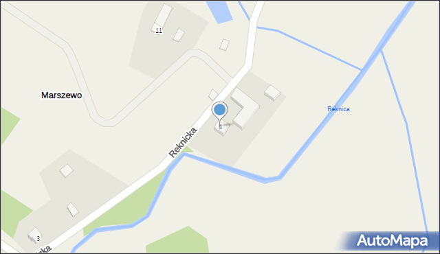 Marszewo, Reknicka, 4, mapa Marszewo