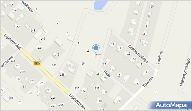 Maszewo Duże, Reja Mikołaja, 13, mapa Maszewo Duże