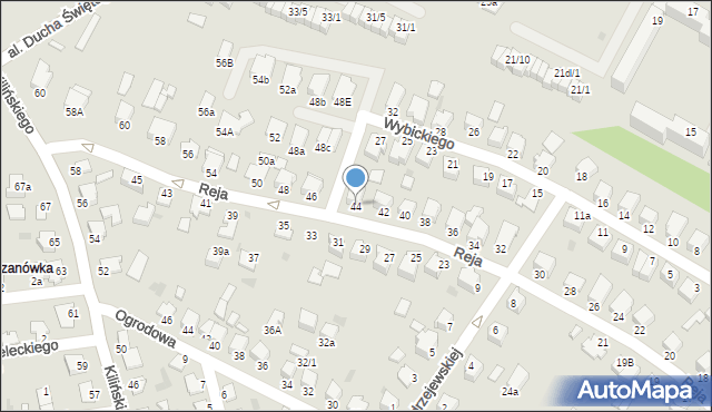 Mielec, Reja Mikołaja, 44, mapa Mielca