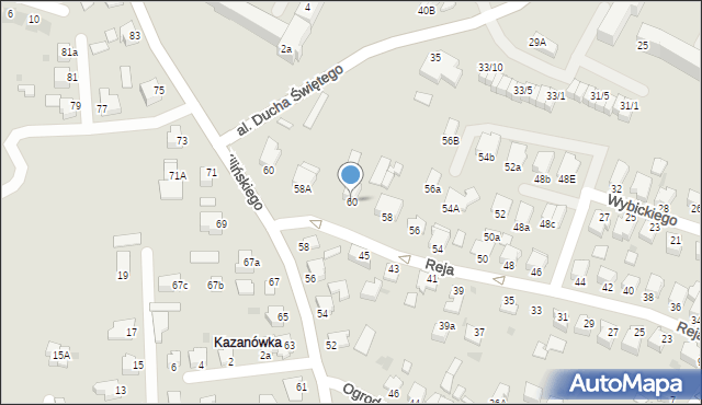 Mielec, Reja Mikołaja, 60, mapa Mielca