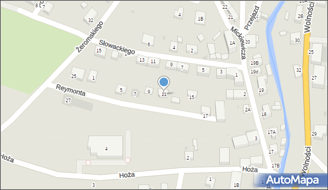 Mieroszów, Reymonta Władysława, 11, mapa Mieroszów