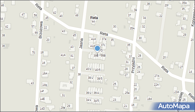 Mikołów, Reta, 39D, mapa Mikołów