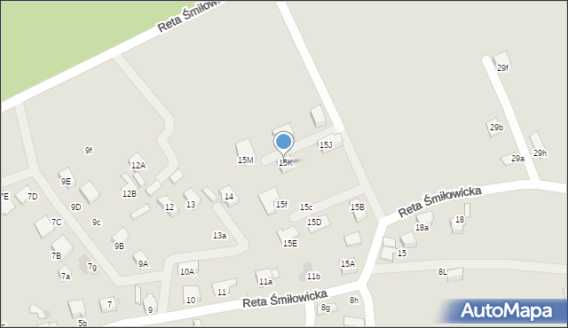 Mikołów, Reta Śmiłowicka, 15K, mapa Mikołów