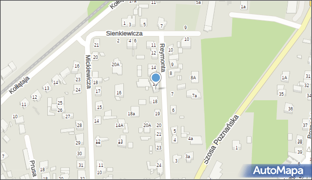 Mosina, Reymonta Władysława, 17, mapa Mosina
