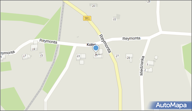 Nowa Ruda, Reymonta Władysława, 25, mapa Nowa Ruda