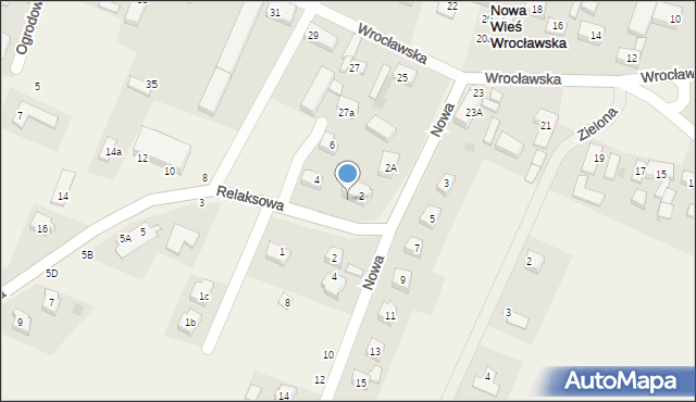 Nowa Wieś Wrocławska, Relaksowa, 2A, mapa Nowa Wieś Wrocławska