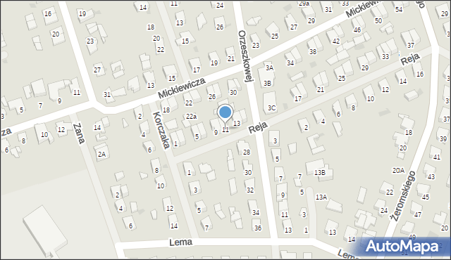 Olecko, Reja Mikołaja, 11, mapa Olecko