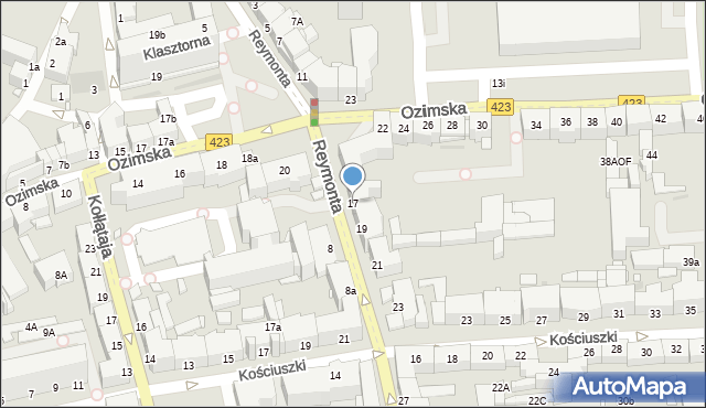 Opole, Reymonta Władysława, 17, mapa Opola
