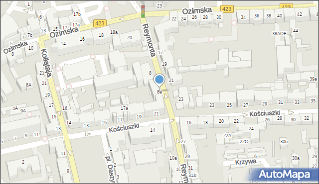 Opole, Reymonta Władysława, 8a, mapa Opola