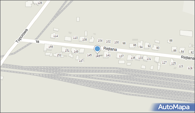 Ostrów Wielkopolski, Rejtana Tadeusza, 143, mapa Ostrów Wielkopolski