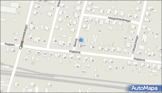 Ostrów Wielkopolski, Rejtana Tadeusza, 30, mapa Ostrów Wielkopolski
